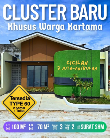 DIJUAL RUMAH CLUSTER PERUMAHAN TEPI JALAN KARTAMA MARPOYAN DAMAI - PEKANBARU